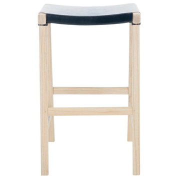 Jacoby Rectangle Barstool set of 2 Black / Natural