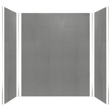 Transolid PWK603672 Prodigy 72"H x 60"W x 36"D Three Panel Alcove - Dark Grey