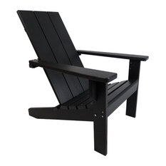 Modern Poly Adirondack Chair, Black
