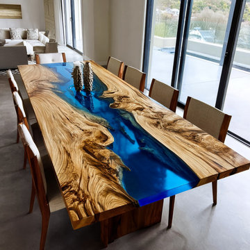 Artisan Craftsmanship Meets Natural Inspiration: The Olive Wood Blue River Dinin