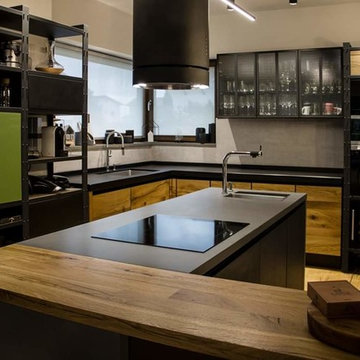 Industrial style living - room and kitchen furniture by Cuibul de Design.