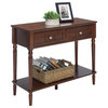 Convenience Concepts French Country Two-Drawer Hall Table in Espresso Wood