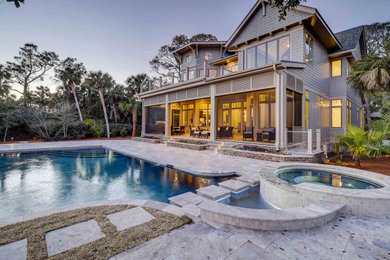 Example of a beach style pool design in Charleston