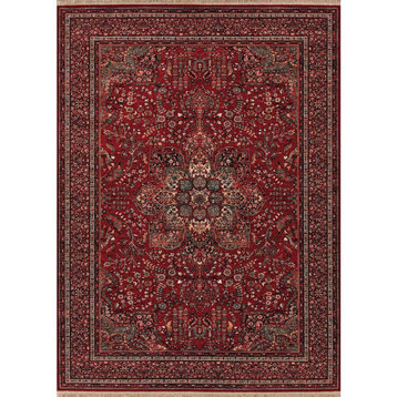 All Over Center Medallion Area Rug, Antique Red, Rectangle, 4'6"x6'9"