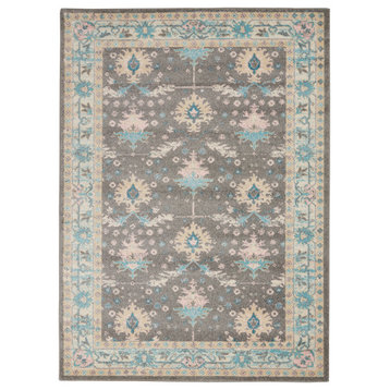 Nourison Tranquil TRA10 Grey/Pink 4' x 6' Area Rug