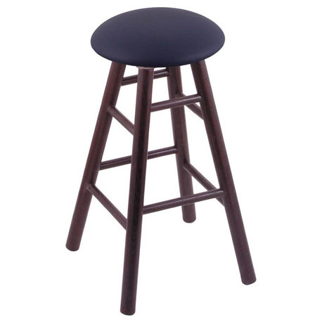 Holland Bar Stool, Oak Round Cushion Extra Tall Bar Stool, Smooth Legs