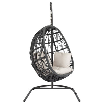 Milano Hanging Chair With Cushions, Echo Ash