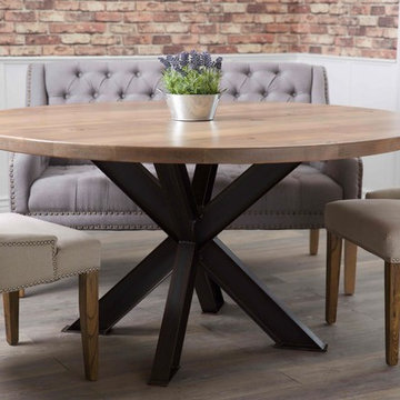 Shiloh Industrial Steel X Pedestal Tables