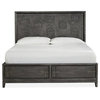 Magnussen Proximity Heights Queen Pattern Storage Bed in Smoke Anthracite