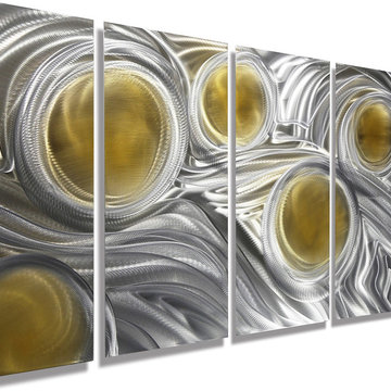 Metallic Vision Première - Gold & Silver Contemporary Metal Wall Art