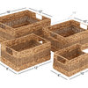 Light Brown Dried Plant Coastal Storage Basket Set of 4 16", 14", 12", 10"W
