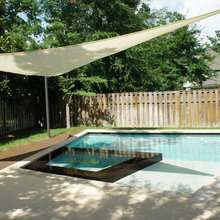 pool with sun sail shade