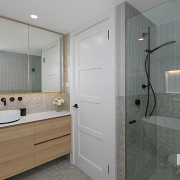 Greys & Warm Timber Bathroom