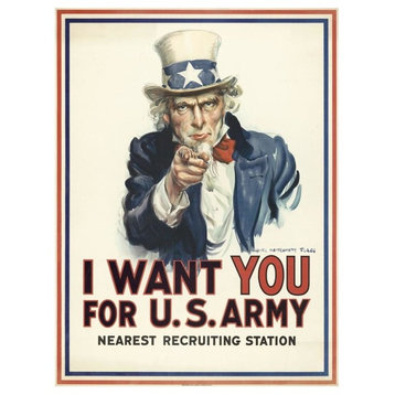 "I want you for U.S. Army, c. 1917" Print by James Montgomery Flagg, 38"x50"