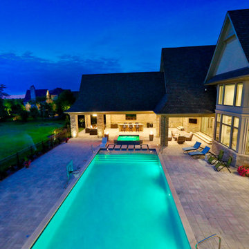 St. Charles Swimming Pool and Hot Tub with Floating Steps