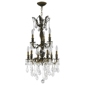 Diana Traditional 9-Light 19" 2 Tier Crystal Chandelier