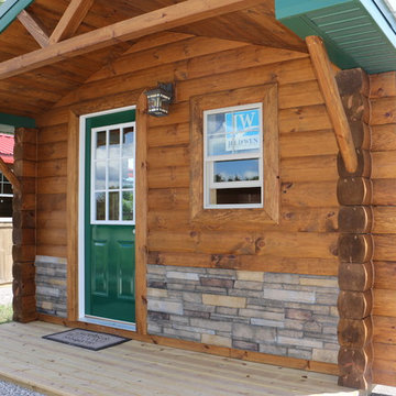 Tiny cabin with steel roof and aluminum soffit