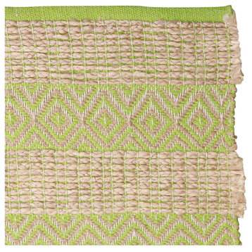 Wool and Jute Stripe Rug, Green, 5"x8", Green
