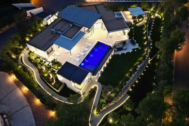Cette image montre une grande maison design.