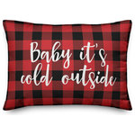 Designs Direct Creative Group - Baby It's Cold Outside, Buffalo Check Plaid 14x20 Lumbar Pillow - Decorate for Christmas with this holiday-themed pillow. Digitally printed on demand, this  design displays vibrant colors. The result is a beautiful accent piece that will make you the envy of the neighborhood this winter season.