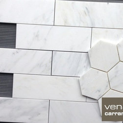 Carrara 4x12 Venato Marble Tile and 5x5" Hexagon - Products