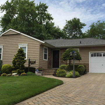 Seaford Siding - Tuscan Clay Shakes with Plum Creek Ledgestone