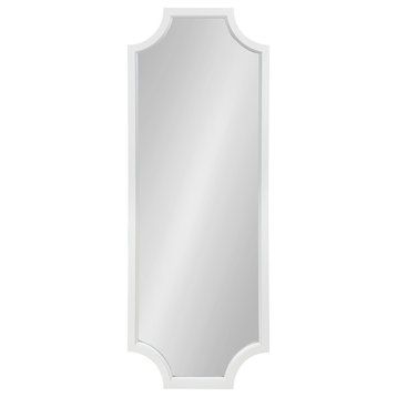 Hogan Framed Scallop Full Length Wall Mirror, White 18x48