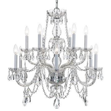 Crystorama 1135-CH-CL-S, 12 Light Chandelier - Polished Chrome