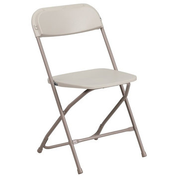 Hercules Series 650 lb. Capacity Premium Beige Plastic Folding Chair