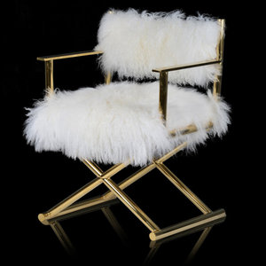 sheepskin directors chair