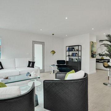 Miami Beach Living Room Remodel with Modern Coastal Lounge Seating