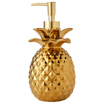 SKL Home Gilded Pineapple Soap Dispenser - Gold 8.12x3.86x3.86