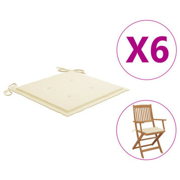 vidaXL Chair Cushion 6 Pcs Outdoor Patio Seat Cushion Cream Oxford Fabric