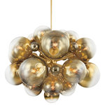 Corbett-Standard - Kyoto 25-Light Chandelier, Vintage Polished Brass - This showstopper features clusters of ombre glass globes in various sizes. Each orb transitions from brass to clear and the ombre lighting effect is simply stunning. Whether a chandelier, flush mount, sconce or linear, Kyoto will be the focal point in any space.