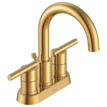 Parma Two Handle Centerset Bathroom Faucet, Metal Pop-Up Drain, Brushed Bronze