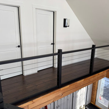 Black inox cable railing project in Greater Montreal, Canada