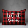Let It Snow, Buffalo Check Plaid 14x20 Lumbar Pillow