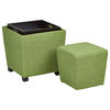 2-Piece Ottoman Set With tray top, Milford Grass Fabric