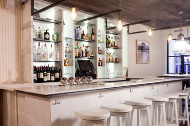 Inspiration for a contemporary home bar remodel in New York