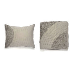 Gray Shoreline Quilt and Shams Set - Pillowcases And Shams