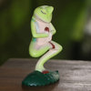 Novica Yoga Frog Wood Statuette