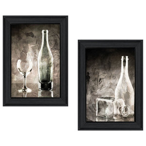 Traditional Frame Wine Bottle And Glasses Iron Wall Decor 2 Piece Set Farmhouse Metal Wall Art By Brimfield May