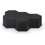 Meridian Furniture - Eternal Modular Coffee Table, Black, 5 Piece - Liven up your living room with this coffee table from the Eternal collection. Crafted from solid oak wood and featuring a black finish, this coffee table is both sturdy and stylish. Its modular shape enables you to connect the coffee table to as many as needed, making it a versatile accent piece for your home. Its contemporary design is perfect for any modern living space, and its stability ensures that it stays in place.