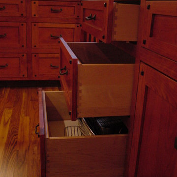 Twain Harte kitchen in warm cherry with ebonized walnut accents and inlays