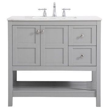 Grey 36" Single Sink Bathroom Vanity