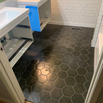 Hexagon tile floor