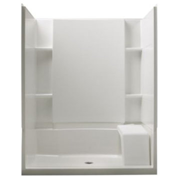Sterling Alcove 60"x36"x74.75" Vikrell Center Shower Kit, White