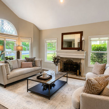 Warm Contemporary Living Room - AFTER