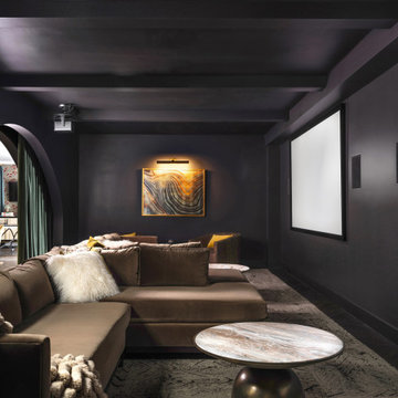 Franklin: Sandy Springs Basement Design with Home Theater and Wine Bar