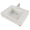 24" ADA Floating Concrete Half-Trough Sink, White Linen